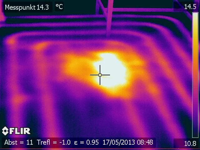 Thermografie-Aufnahme zur punktgenauen Leckortung